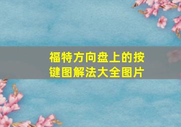 福特方向盘上的按键图解法大全图片