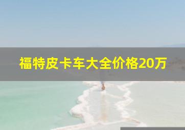 福特皮卡车大全价格20万