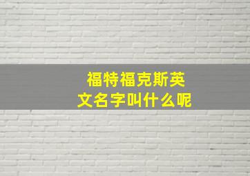 福特福克斯英文名字叫什么呢