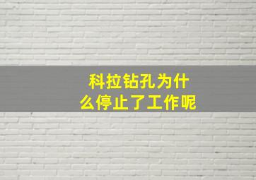 科拉钻孔为什么停止了工作呢