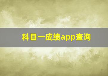 科目一成绩app查询