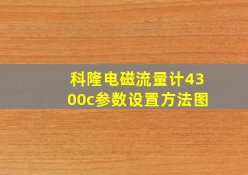 科隆电磁流量计4300c参数设置方法图