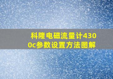 科隆电磁流量计4300c参数设置方法图解