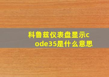 科鲁兹仪表盘显示code35是什么意思