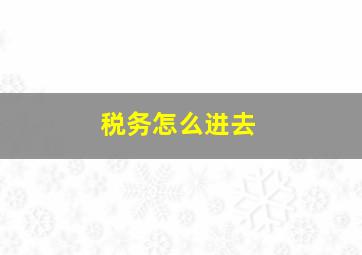 税务怎么进去