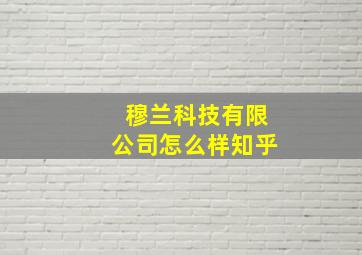 穆兰科技有限公司怎么样知乎