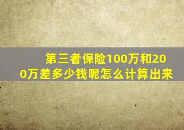 第三者保险100万和200万差多少钱呢怎么计算出来