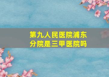 第九人民医院浦东分院是三甲医院吗