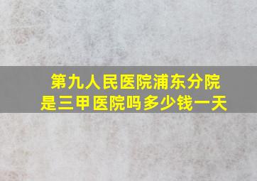 第九人民医院浦东分院是三甲医院吗多少钱一天