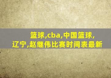 篮球,cba,中国篮球,辽宁,赵继伟比赛时间表最新