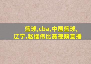 篮球,cba,中国篮球,辽宁,赵继伟比赛视频直播