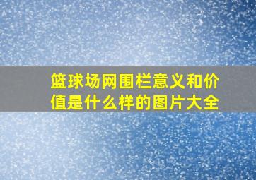 篮球场网围栏意义和价值是什么样的图片大全