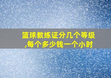 篮球教练证分几个等级,每个多少钱一个小时