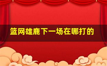 篮网雄鹿下一场在哪打的