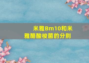 米雅Bm10和米雅酪酸梭菌的分别