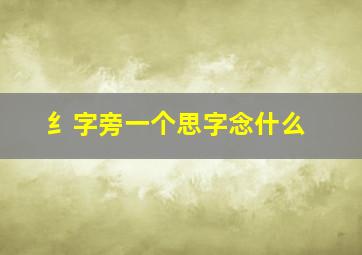 纟字旁一个思字念什么