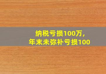 纳税亏损100万,年末未弥补亏损100