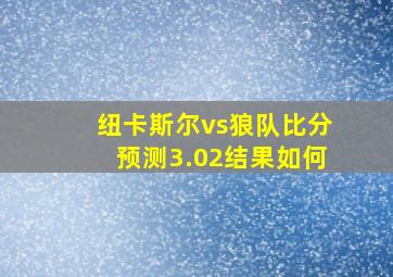 纽卡斯尔vs狼队比分预测3.02结果如何