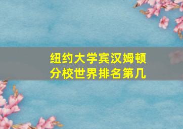 纽约大学宾汉姆顿分校世界排名第几