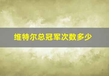 维特尔总冠军次数多少