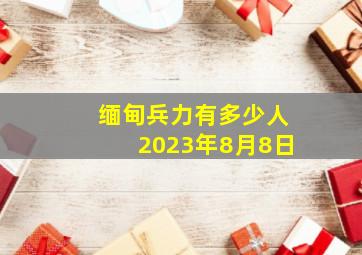 缅甸兵力有多少人2023年8月8日