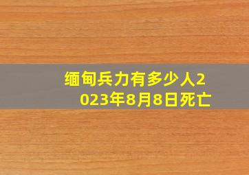 缅甸兵力有多少人2023年8月8日死亡