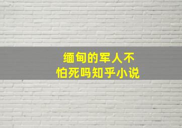 缅甸的军人不怕死吗知乎小说