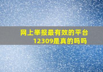 网上举报最有效的平台12309是真的吗吗