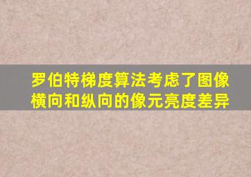 罗伯特梯度算法考虑了图像横向和纵向的像元亮度差异