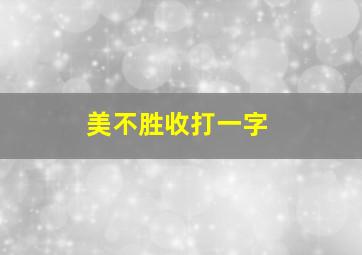 美不胜收打一字