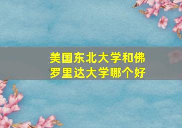 美国东北大学和佛罗里达大学哪个好