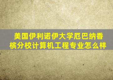 美国伊利诺伊大学厄巴纳香槟分校计算机工程专业怎么样