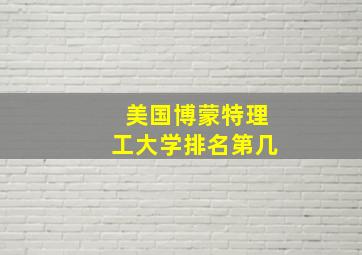 美国博蒙特理工大学排名第几