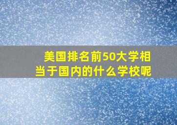 美国排名前50大学相当于国内的什么学校呢