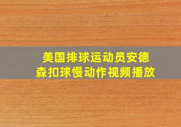 美国排球运动员安德森扣球慢动作视频播放