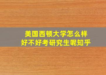 美国西顿大学怎么样好不好考研究生呢知乎