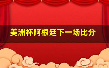 美洲杯阿根廷下一场比分