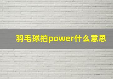 羽毛球拍power什么意思