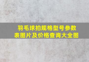 羽毛球拍规格型号参数表图片及价格查询大全图