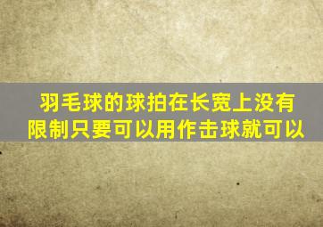 羽毛球的球拍在长宽上没有限制只要可以用作击球就可以