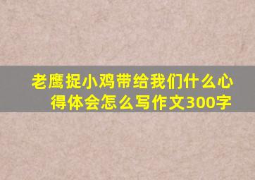 老鹰捉小鸡带给我们什么心得体会怎么写作文300字