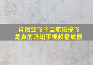 肯尼亚飞中国航班停飞是真的吗知乎视频播放器