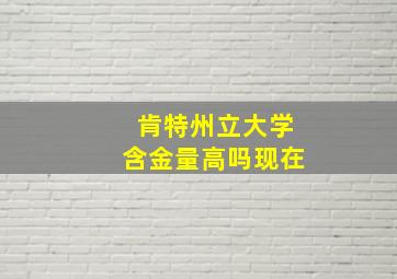 肯特州立大学含金量高吗现在