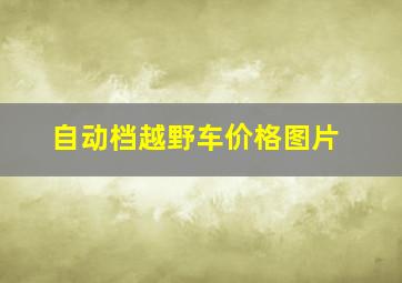 自动档越野车价格图片