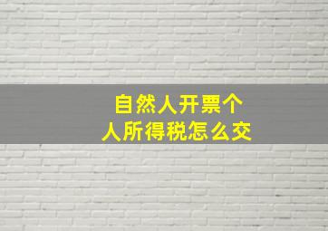 自然人开票个人所得税怎么交