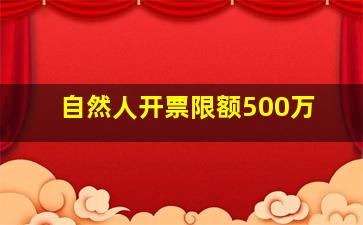 自然人开票限额500万