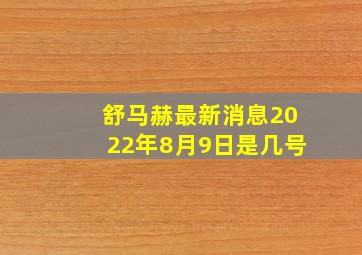 舒马赫最新消息2022年8月9日是几号