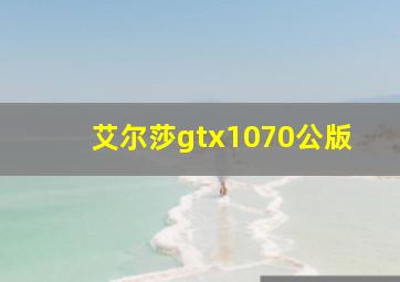 艾尔莎gtx1070公版