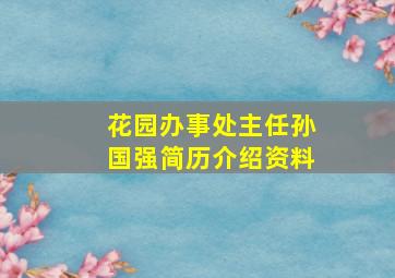 花园办事处主任孙国强简历介绍资料