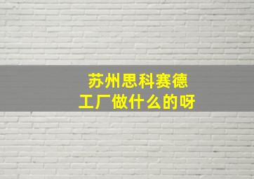 苏州思科赛德工厂做什么的呀